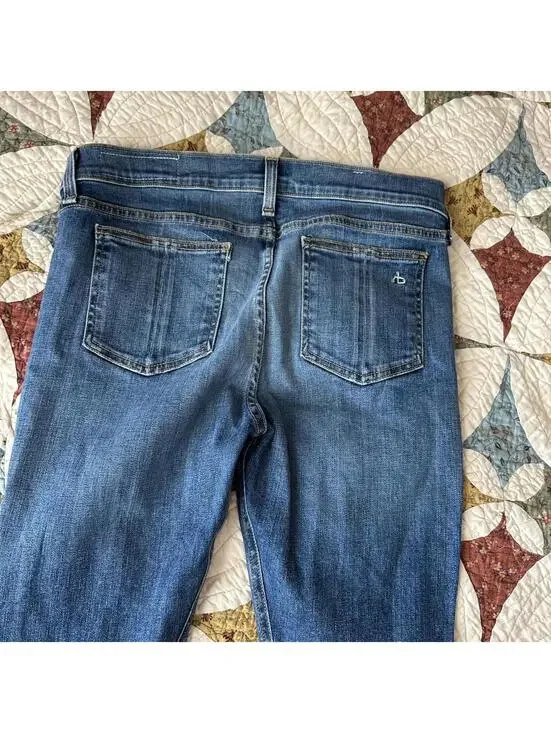 Rag & Bone Skinny Jeans Sloane Plaid Repair Denim Casual Size 30” waist - Picture 8 of 8